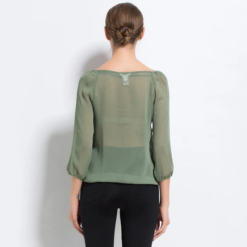 Модная женская блузка рубашка Новые поступления 2018 весенне летняя шифоновая