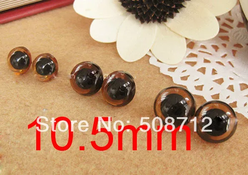 

Free shipping!!!!100pcs 10.5mm Dark brown Sew-in Acrylic Eyes Bears Dolls/Toy eyes/Sew eyes
