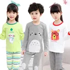Aumumn зимняя детская одежда, комплект детской одежды, пижамный комплект для мальчиков, ночная рубашка с животными Тоторо, пижамы, одежда для сна для девочек, детские пижамы