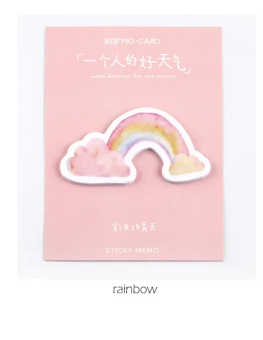 Kawaii погодные дождевые радужные Стикеры для заметок маркер блокнот флаги Скрапбукинг Канцелярские товары школьные офисные принадлежности sl2109 - Цвет: rainbow