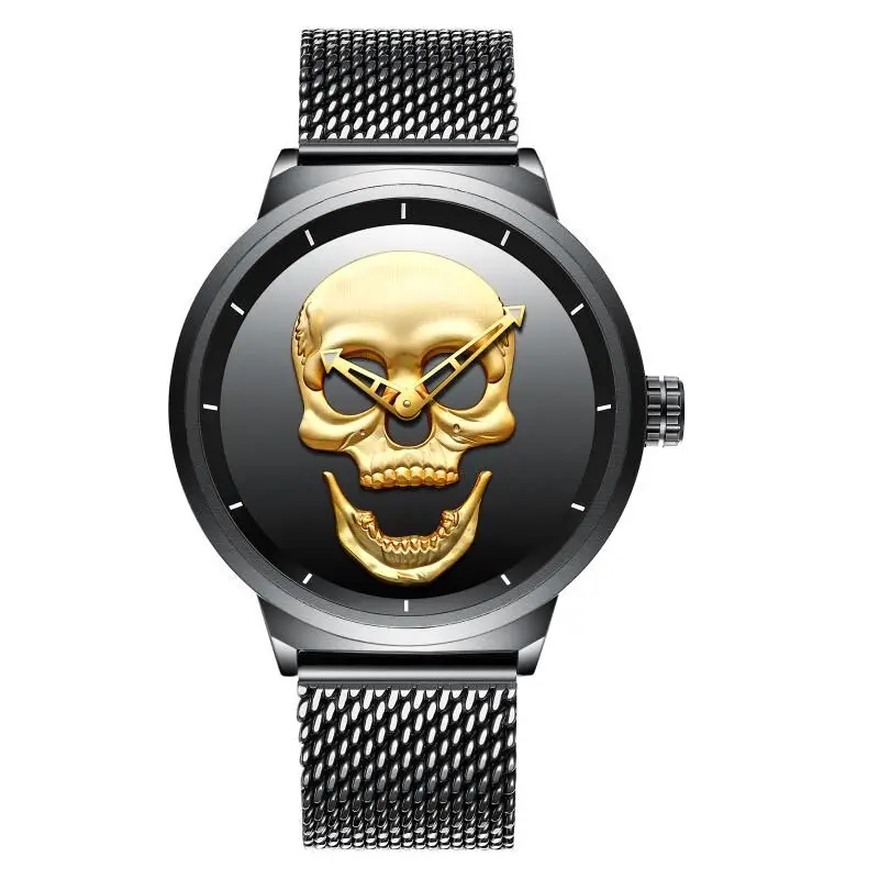 

BlDEN Creative Punk 3D Skull Men Watch Luxury Male Clock Steel Waterproof Military Retro Casual Wrist Watches relogio masculino