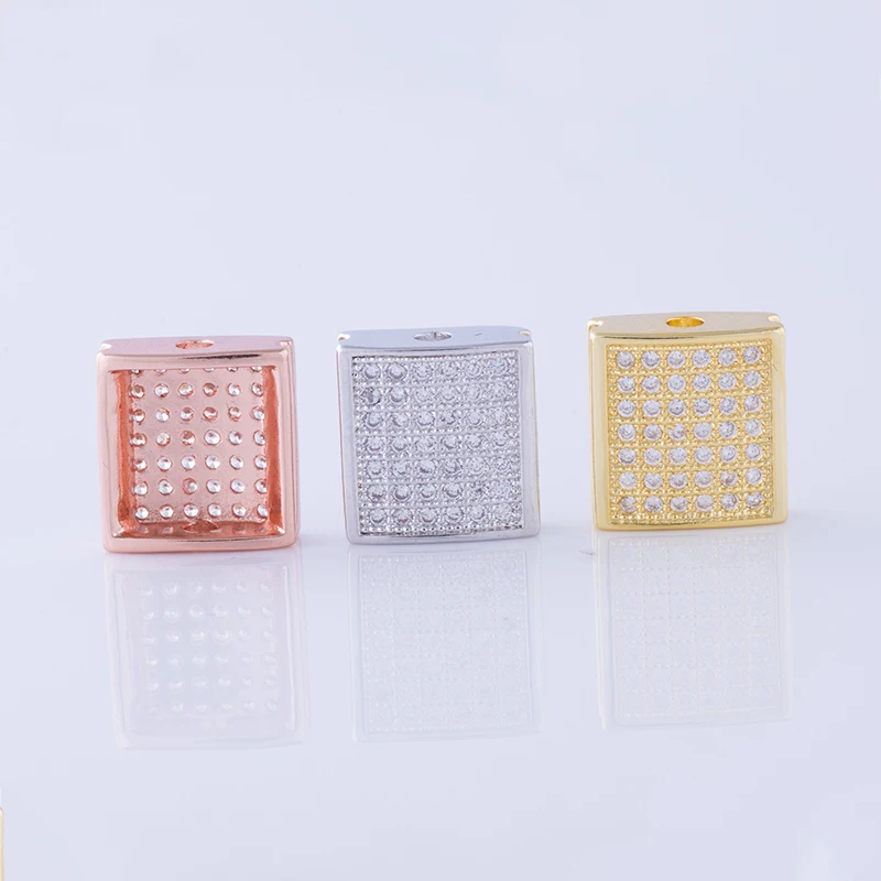 Золотые микро-паве ювелирные изделия сверкающие циркониевые квадратные