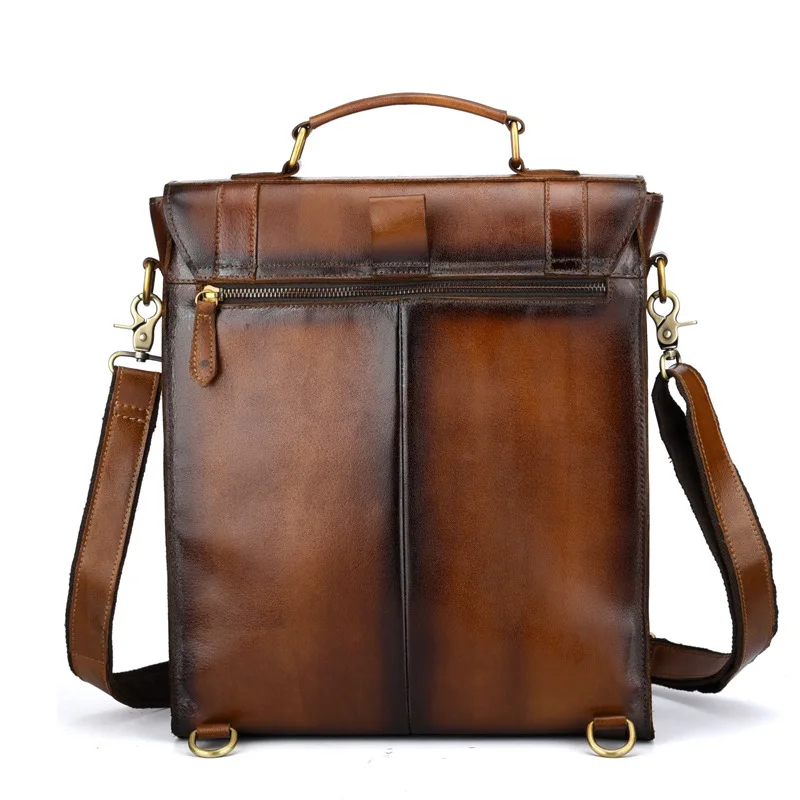 Мужской рюкзак из натуральной воловьей кожи в стиле ретро|backpack business|business