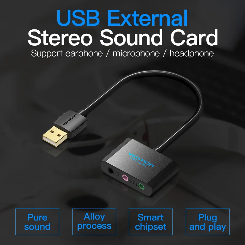 Vention USB звуковая карта внешняя аудио Карта мм 3 5 адаптер для наушников Звуковая