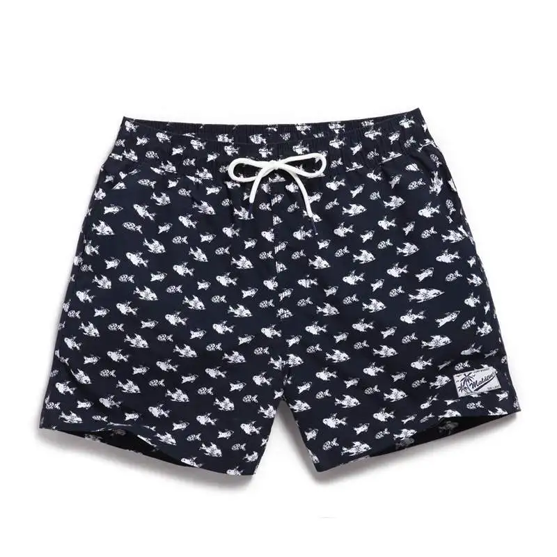 

Comfort Summer Mens Fish Print Shorts Brand Men Swim Beach Shorts for Man Swimwear Water Sport Quick Dry Beach Surf Short XXXL