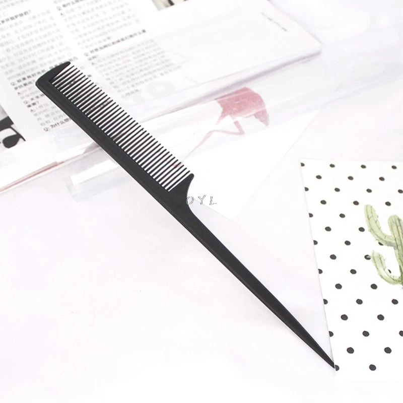 

Women Portable Plastic Rat Tail Hair Comb Fine-Tooth Long Handle Brush Solid Color Cosmetic Hairdresser Makeup Styling Tool