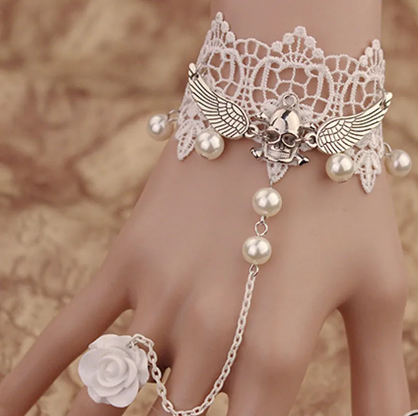 Готическая подвеска в стиле стимпанк браслеты для женщин крылья ангела череп