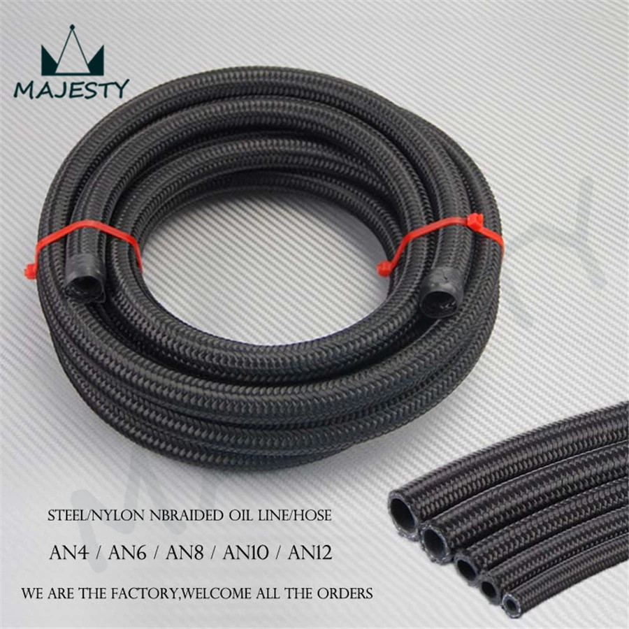 

10M STAINLESS STEEL/NYLON BRAIDED 15KPSI AN4 4-AN OIL/FUEL LINE/HOSE 10METER 32feet