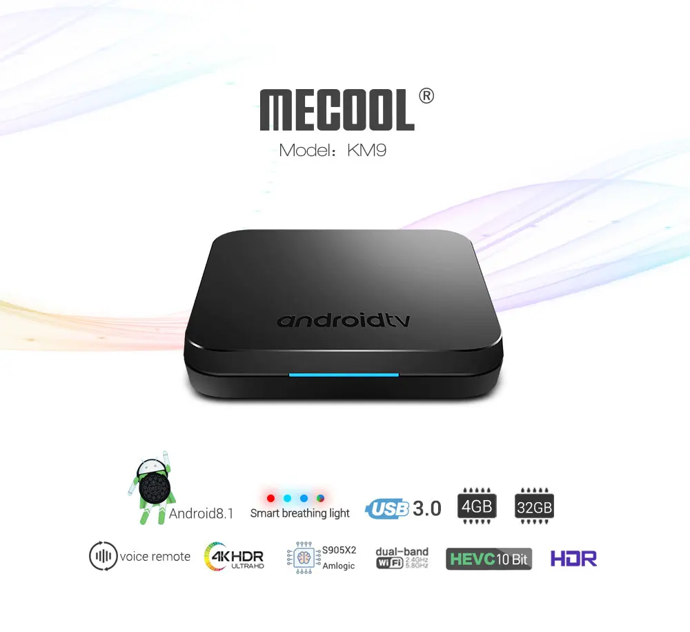 KM9 Android tv Box S905X2 4 ГБ DDR4 ОЗУ 32 Гб ПЗУ 8 1 5 г wifi Bluetooth K HD Голосовое управление ТВ
