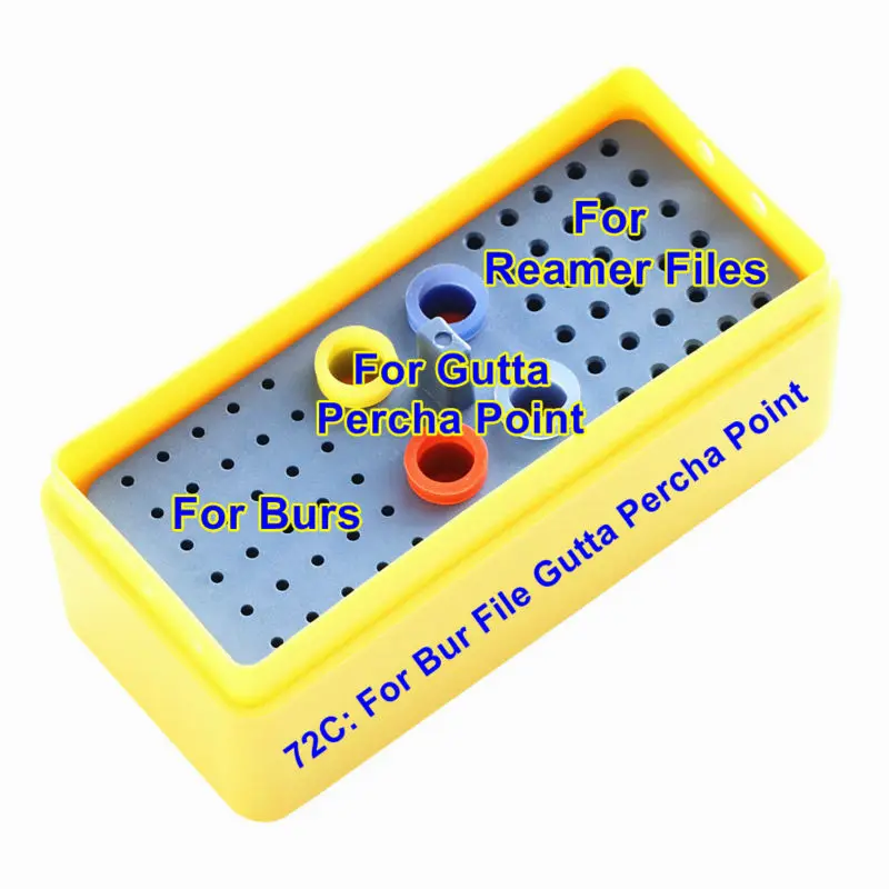 Dental Equipment 72 Holes Holder Block Diamond Burs Box Endodontic Files Reamer Gutta Percha Point Autoclavable Kit | Красота и
