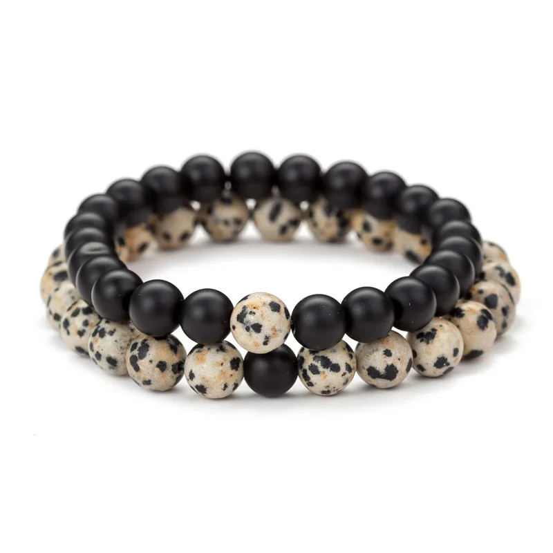 2 pieces / set of lovers bracelet classic natural stone seven color yin and yang beaded men women gift hot sale | Украшения и