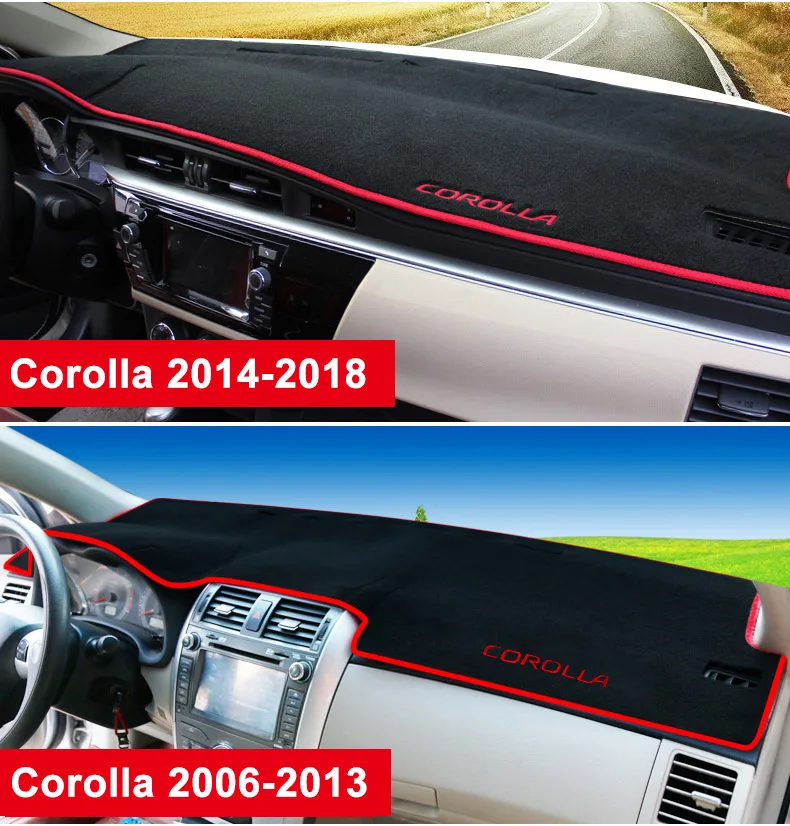 Приборной панели автомобиля Избегайте светильник Pad Инструмент крышка платформы стол коврики ковры для Защитные чехлы для сидений, сшитые специально для Toyota Corolla 2006
