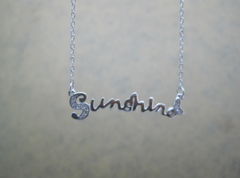 Цепочки и ожерелья подвески 925 пробы серебро с принтом You Are My Sunshine буквы кулон