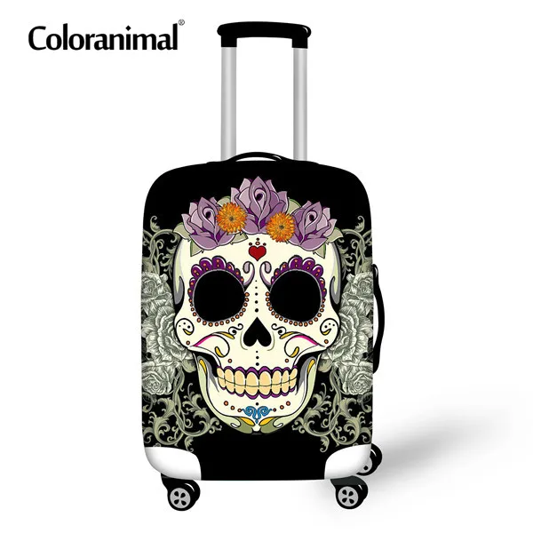 H4364 Чехол для костюма Coloranimal с 3D изображением сахарного черепа, чехол на молнии, чехол на колесиках, аксессуары для путешествий, багажа, защитный чехол 18-30 - Цвет: H4364