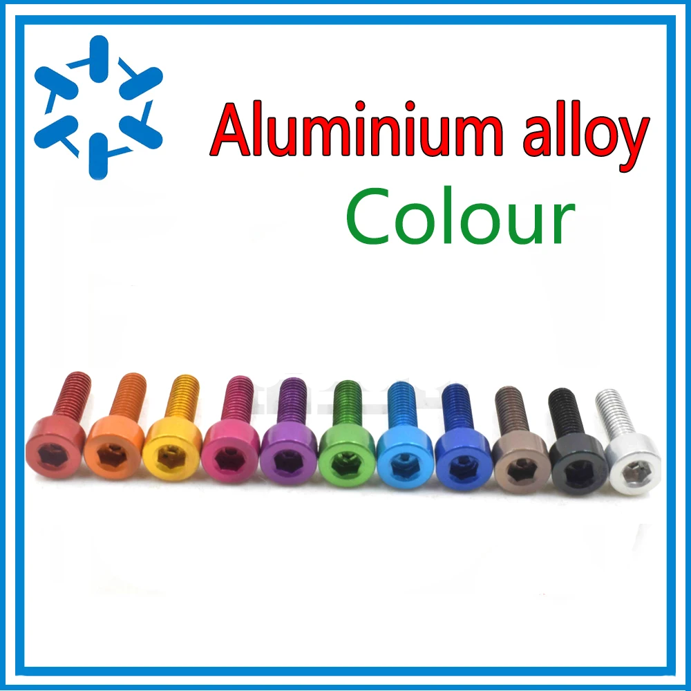 50pcs M3*6/8/10 M4*L Colour Ful Aluminium alloy hex socket cap head machine screw Rack upgrade aviation die fitting bolt | Обустройство