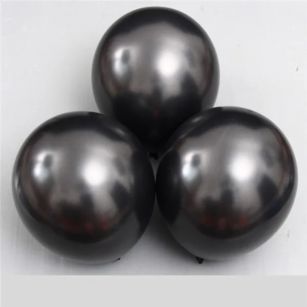 10 шт./лот, 2,8 г, 12 дюймов, жемчужные, золотые, серебристые, черные латексные шары, для дня рождения, свадьбы, вечеринки, Декор, воздушные гелиевые шары, подарки для детей - Цвет: Черный