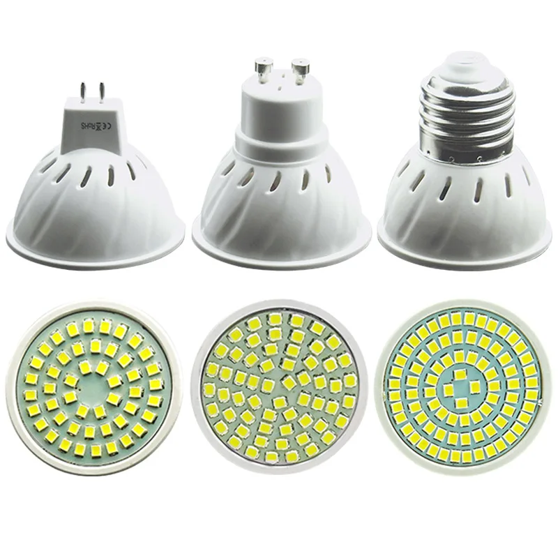 Комплект из 10 шт., GU10 220 V Bombillas lampada прожектор Светодиодная Лампочка поверхностного монтажа 2835 пятно света 230 V 240 V энергосберегающие лампы