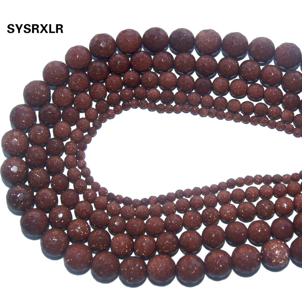

Wholesale Faceted Natural Stone Golden Sand Loose Beads For Jewelry Making DIY Bracelet Necklace Material 4 6 8 10 12 MM Strand