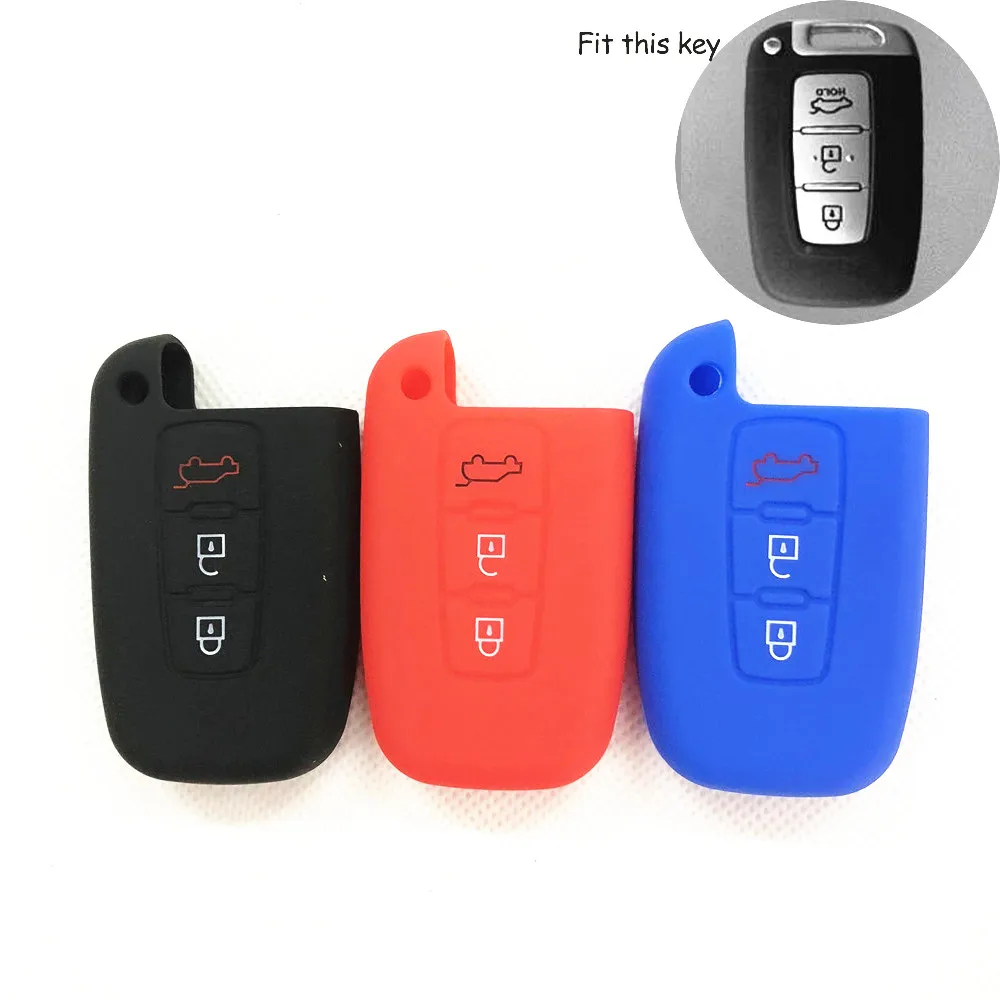 Силиконовый чехол для дистанционного ключа с 3 кнопками Hyundai Equus Genesis Veloster KIA Sportage