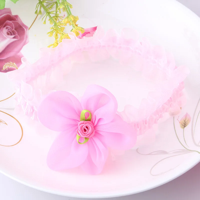 M MISM новинка 2020 кружевная шифоновая Цветочная повязка на голову для девочек