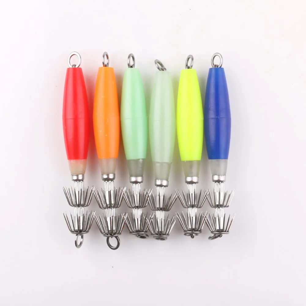 Крючок для кальмара 5 шт. жесткие пластиковые приманки осьминога 10 см 15 г