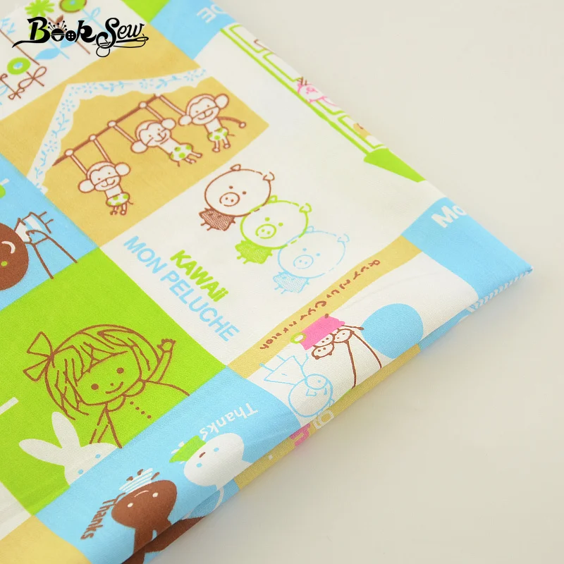 2017 100% Cotton Twill Fabric Lovely Cartoon Pattern Home Textile Quilting Tissue For Swing Bedding Baby Kid Clothing|fabric beautiful|fabric tissue