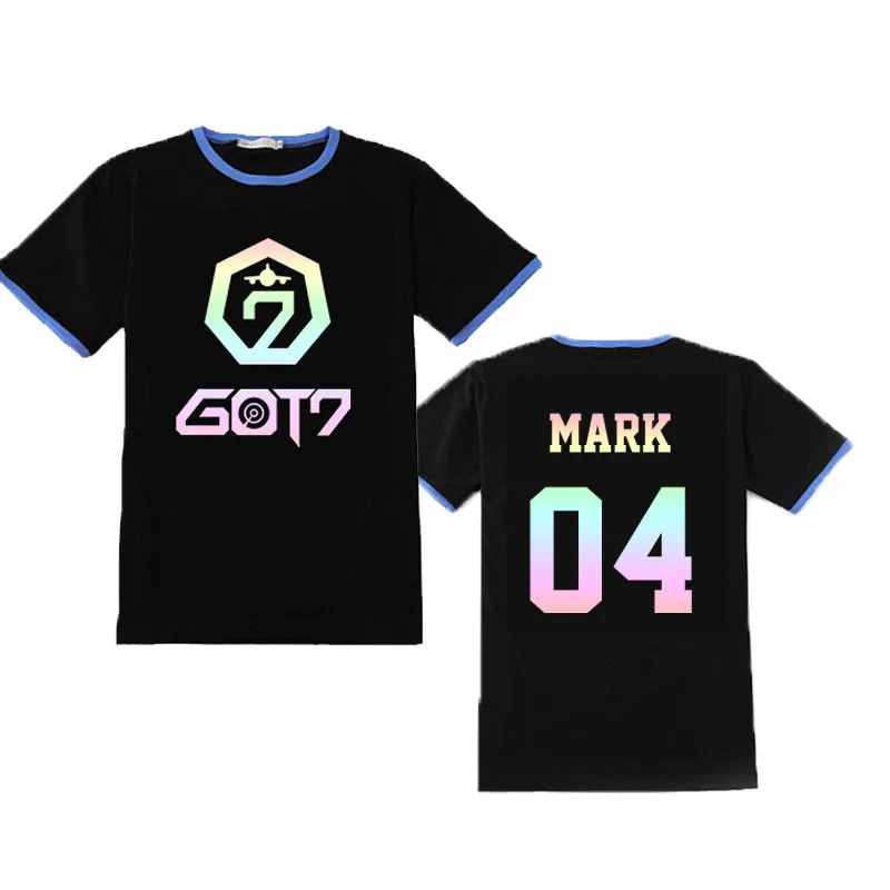 K Pop Kpop GOT7 FLY Album Laser Logo Shirts Casual Loose Clothes Tshirt T Shirt Short Sleeve Tops T-shirt DX777 | Женская одежда