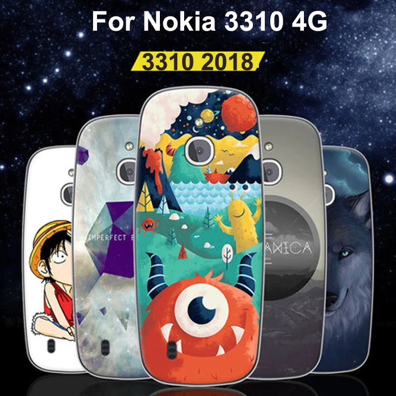 Чехол для Nokia 3310 4G с объемным рельефным рисунком мягкая задняя крышка из ТПУ