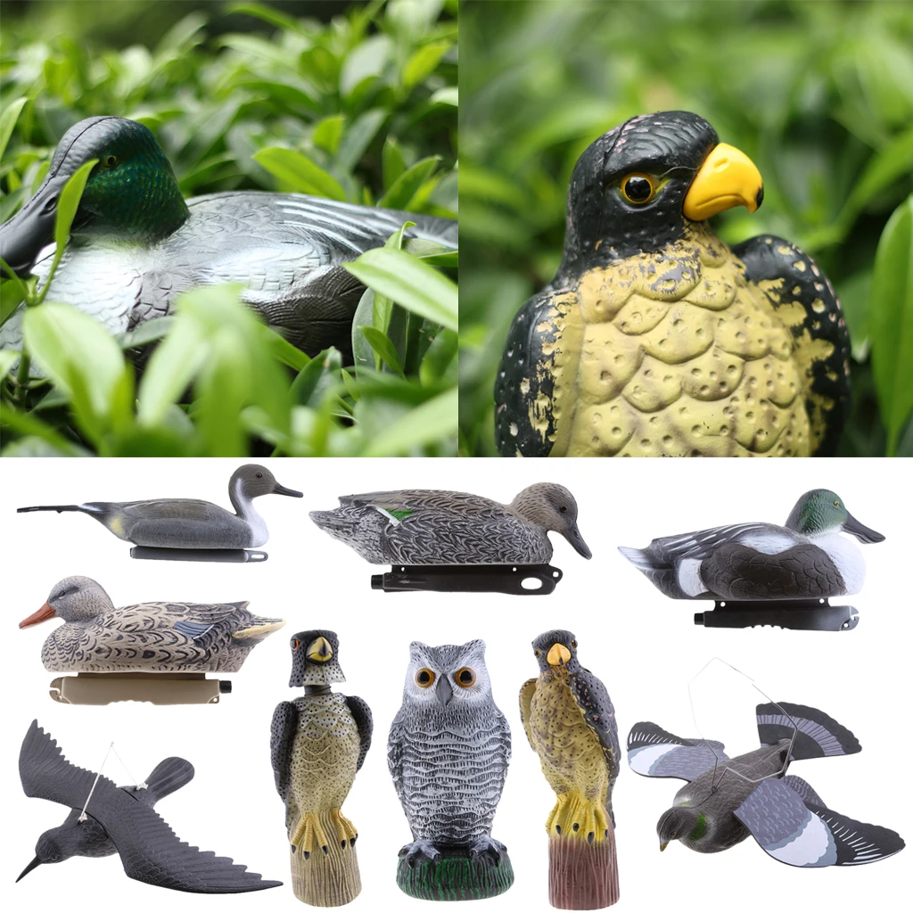 

Various Realistic Decoy Birds Garden Patio Scarer Scarecrow Pest Control Repellents Farm Crops Protection - Duck Owl Hawk