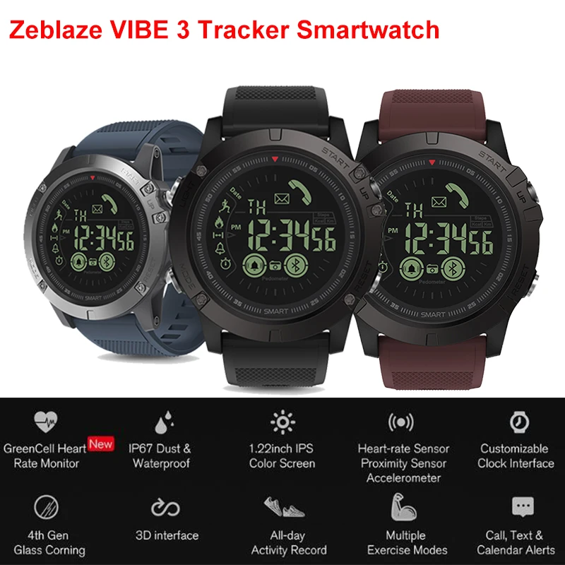 Zeblaze VIBE 3 трекер Смарт-браслет часы Bluetooth спящий Rracker весь день активность мужские