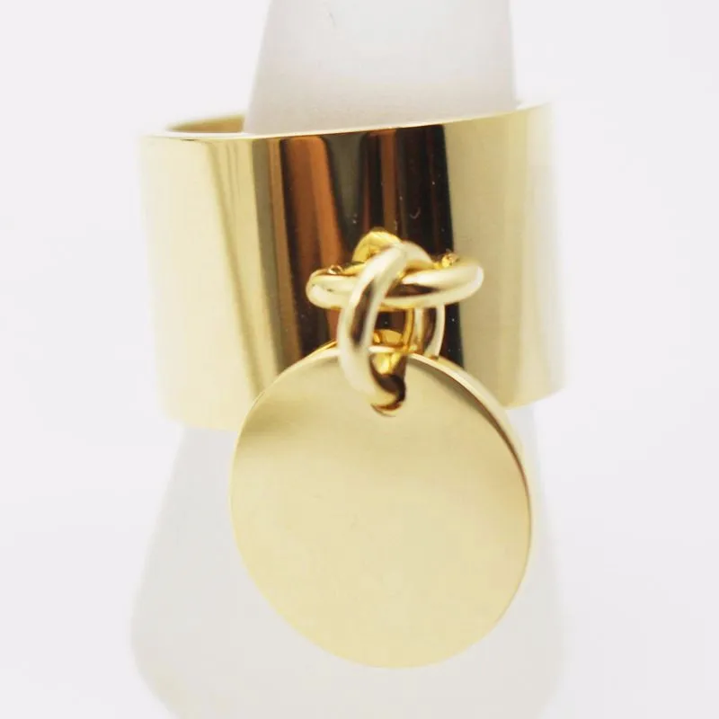 Широкое Золотое кольцо на палец в стиле панк европейские кольца из нержавеющей