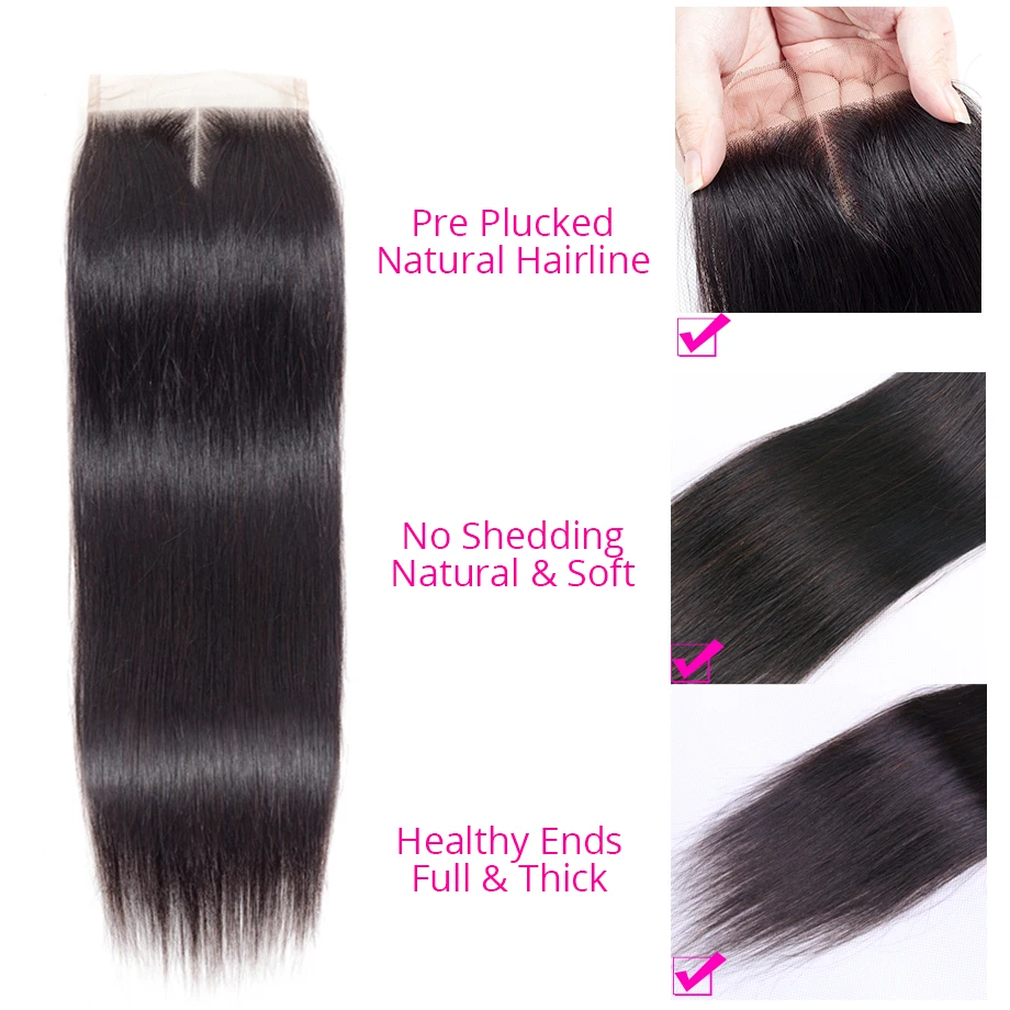 Листок клевера человеческие волосы Weave пучки волос Remy с для наращивания