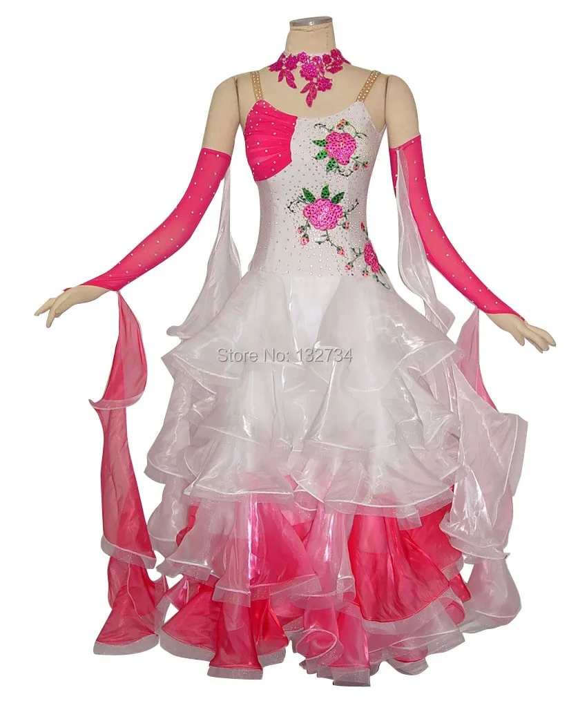 Современное платье для танго и вальса на заказ гладкое бальное стандартное