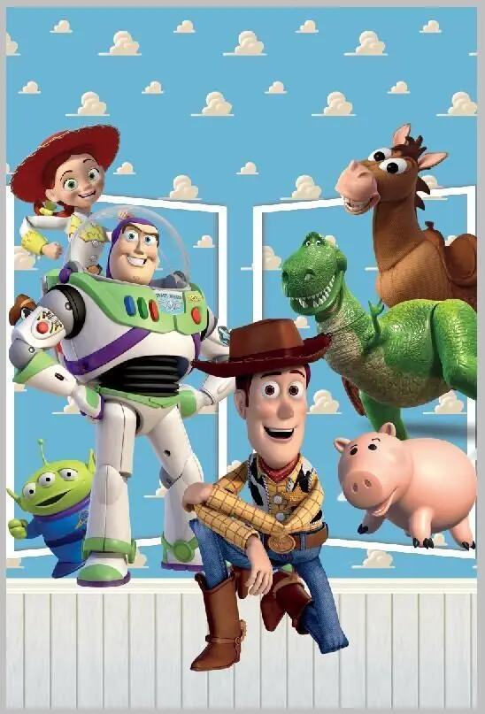 5x7FT История игрушек Шериф Вуди Лайтер Базз Джесси Рекс тучи Кен фон для студийной