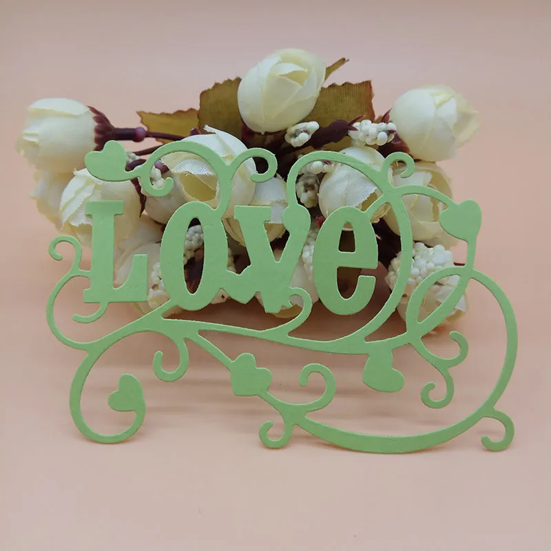 

Love Words Letter Heart Flower Leaves Spring Die cutter Clear Stamp Cutting Dies New for DIY Scrapbooking Decorative Dies