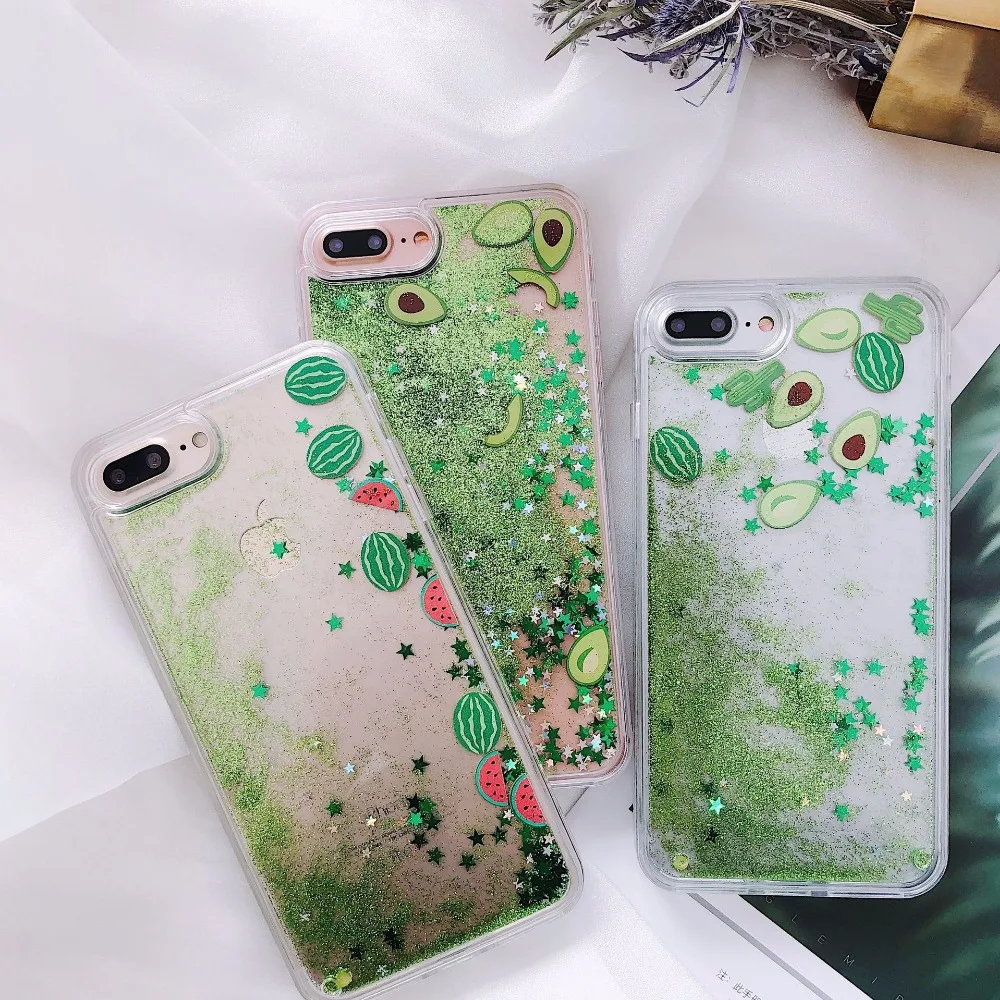 Летний Фруктовый зыбучий песок для мобильного телефона из ТПУ чехол iPhone 6 6s P 7 8 X