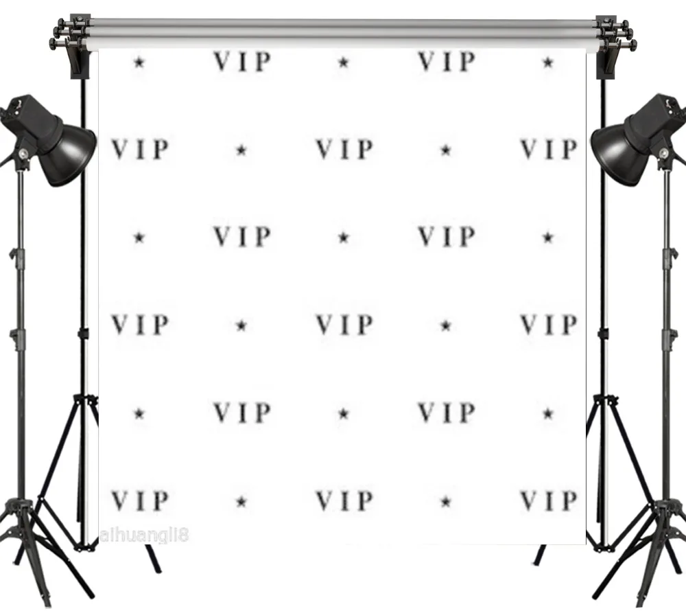 Черный VIP звезда белый полиэфирный фон Декор фотостудия реквизит фото бесшовный