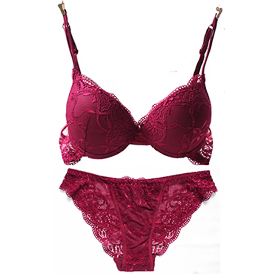 Женский комплект нижнего белья пуш-ап с бюстгальтером глубоким v-образным