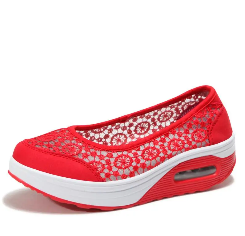 Женские кроссовки на плоской платформе дышащие сетчатые для бега женская обувь