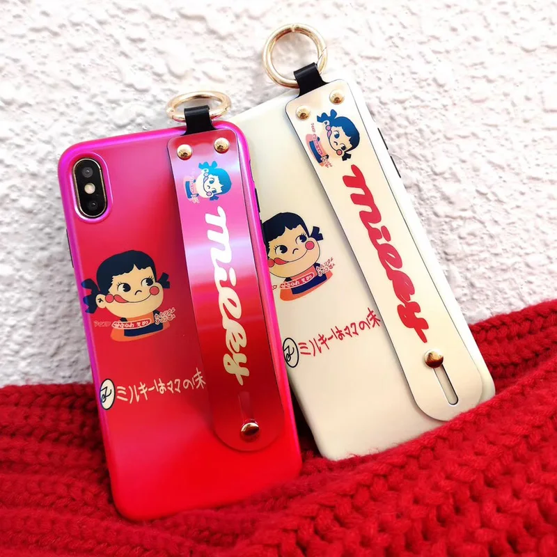 Мягкий чехол с ремешком на запястье для iphone XR XS max X Doraemon iPhone 8plus 7 7plus 6 6S 6p милый
