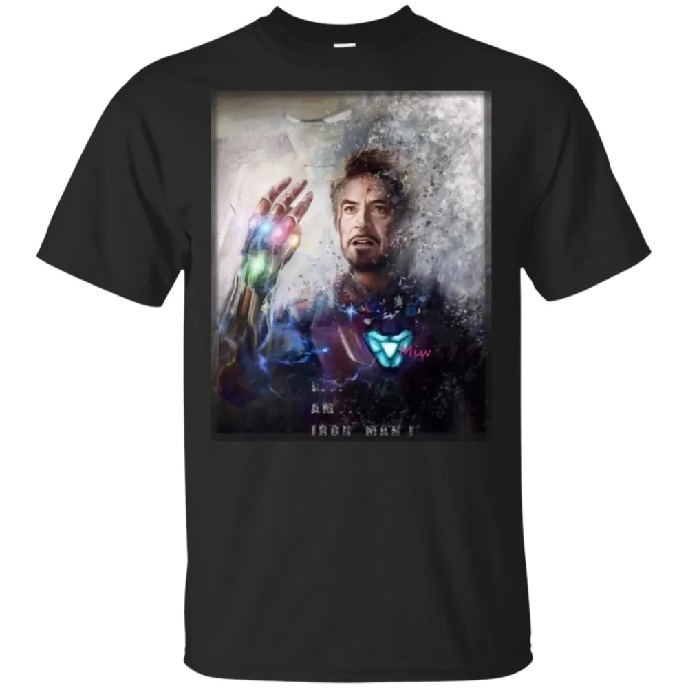 Футболка с Железным человеком I Am iron man Remember Forever черная и темно-синяя мужская