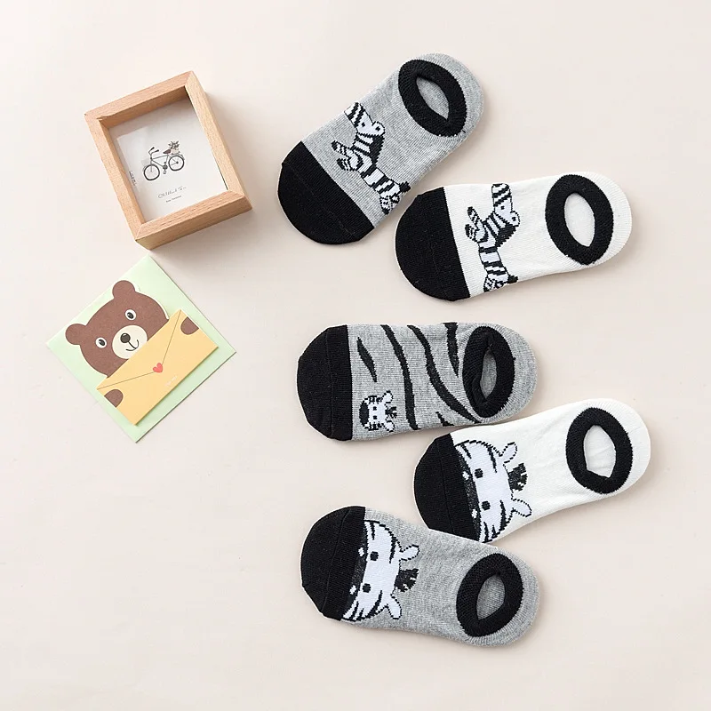 BalleenShiny 5 пар/лот Kawaii, принт с животными, носки из хлопка с рисунком из мультфильма для маленьких мальчиков и девочек мягкие носки для девочек; милые модные носки Демисезонный