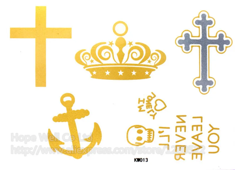 2 шт секс тату флэш серебро золото временные татуировки наклейки Хэллоуин Череп