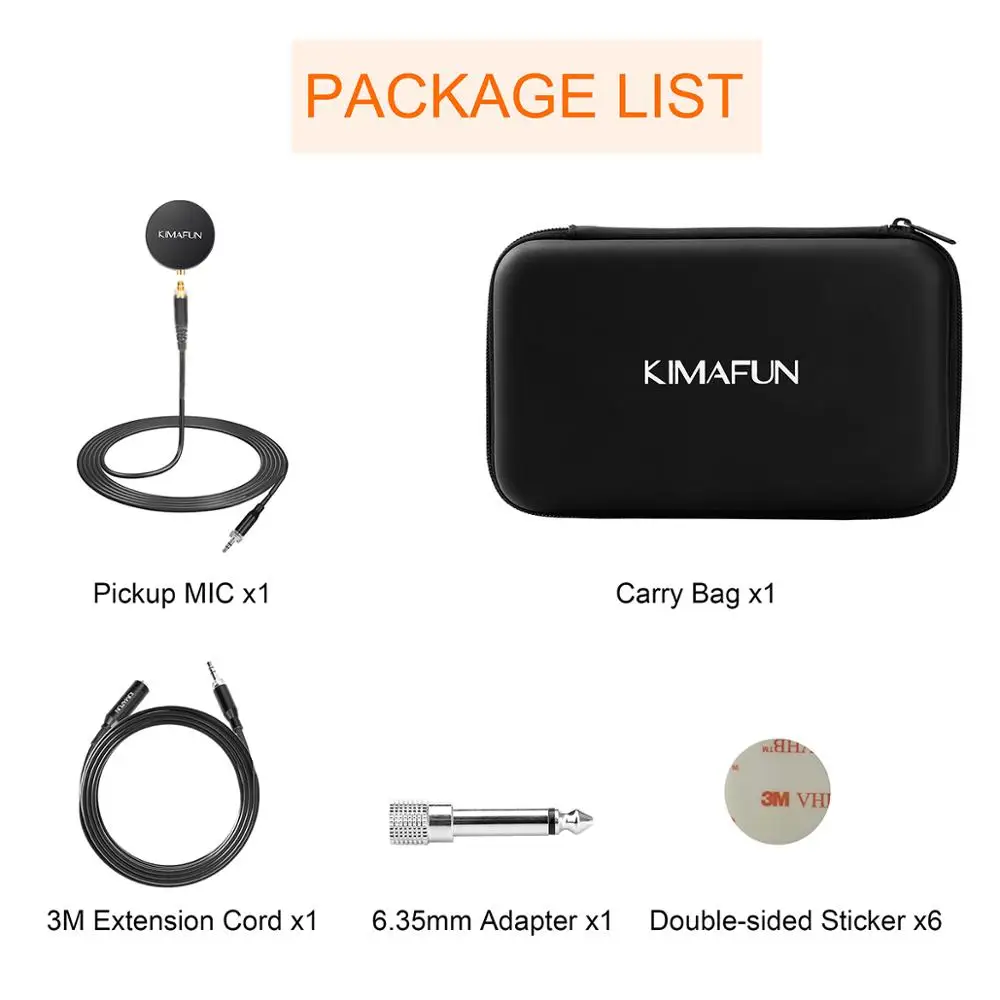 Профессиональный мини микрофон KIMAFUN для деревянной гитары скрипки банджо