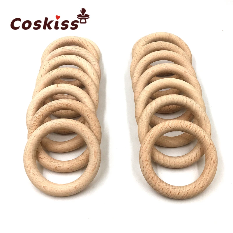 Mordedor de madera de haya para beb&eacute;, anillo redondo de madera de 25mm, pulsera artesanal, regalo, accesorio de dentici&oacute;n, brazaletes de lactancia-3