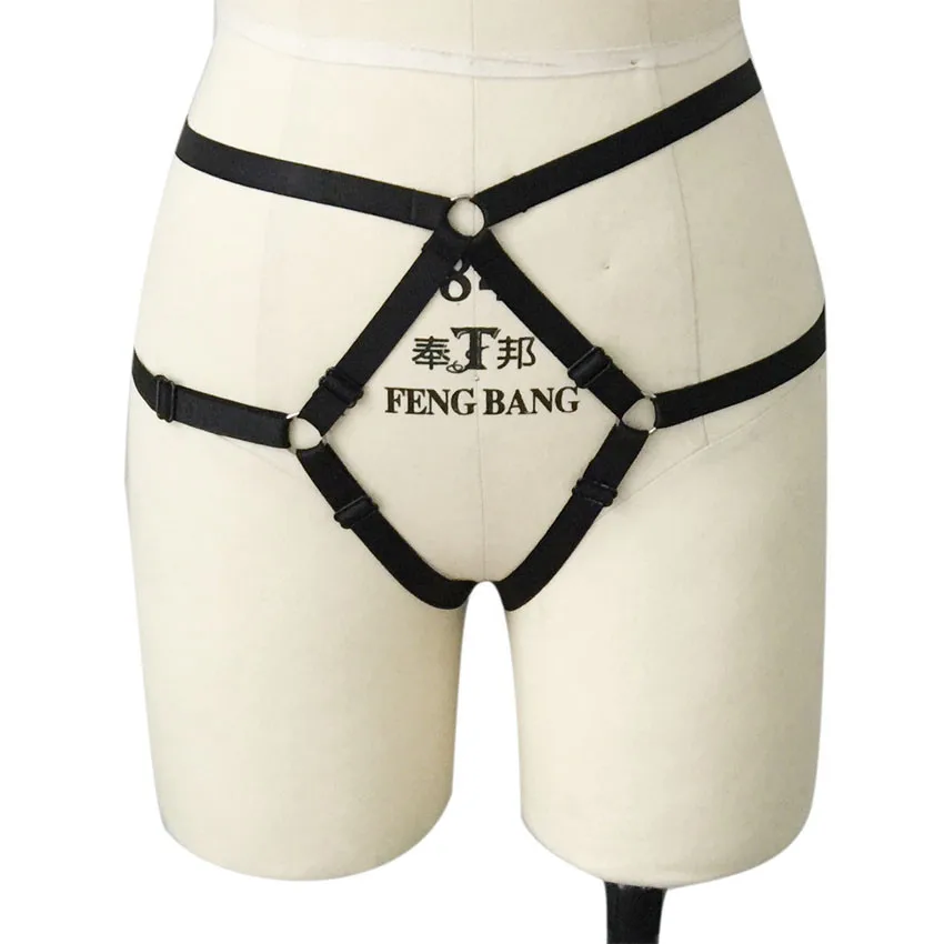 Hot black Women Sexy Lingerie Gothic Harajuku Adjustable Body Harness Fetish Wear Bondage T-back | Тематическая одежда и