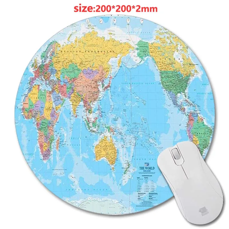 

Custom Size 200 * 200 * 2 mm Old Map 3D printing Round Rubber Soft Gaming Mouse pad lasting computers laptops mouse pad As Gift