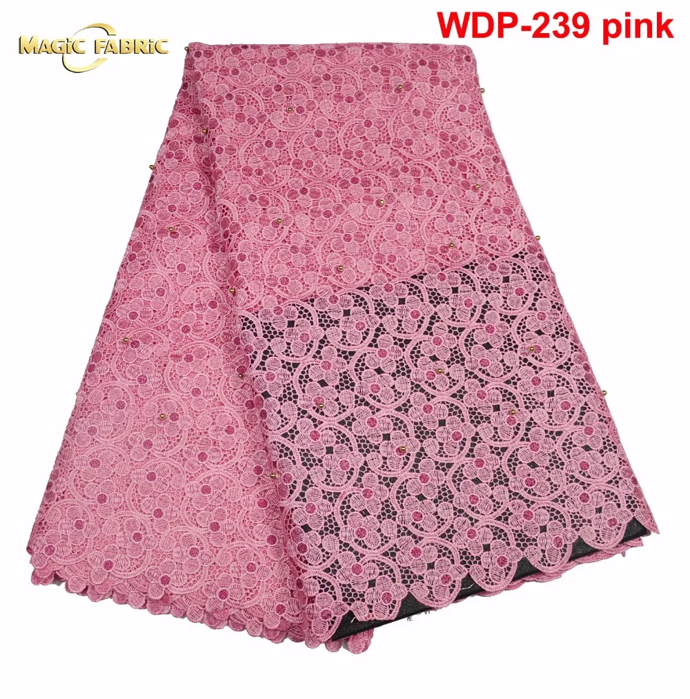 

High quality water soluble african cord lace guipure lace fabric with stones for dress sewing WDP-239