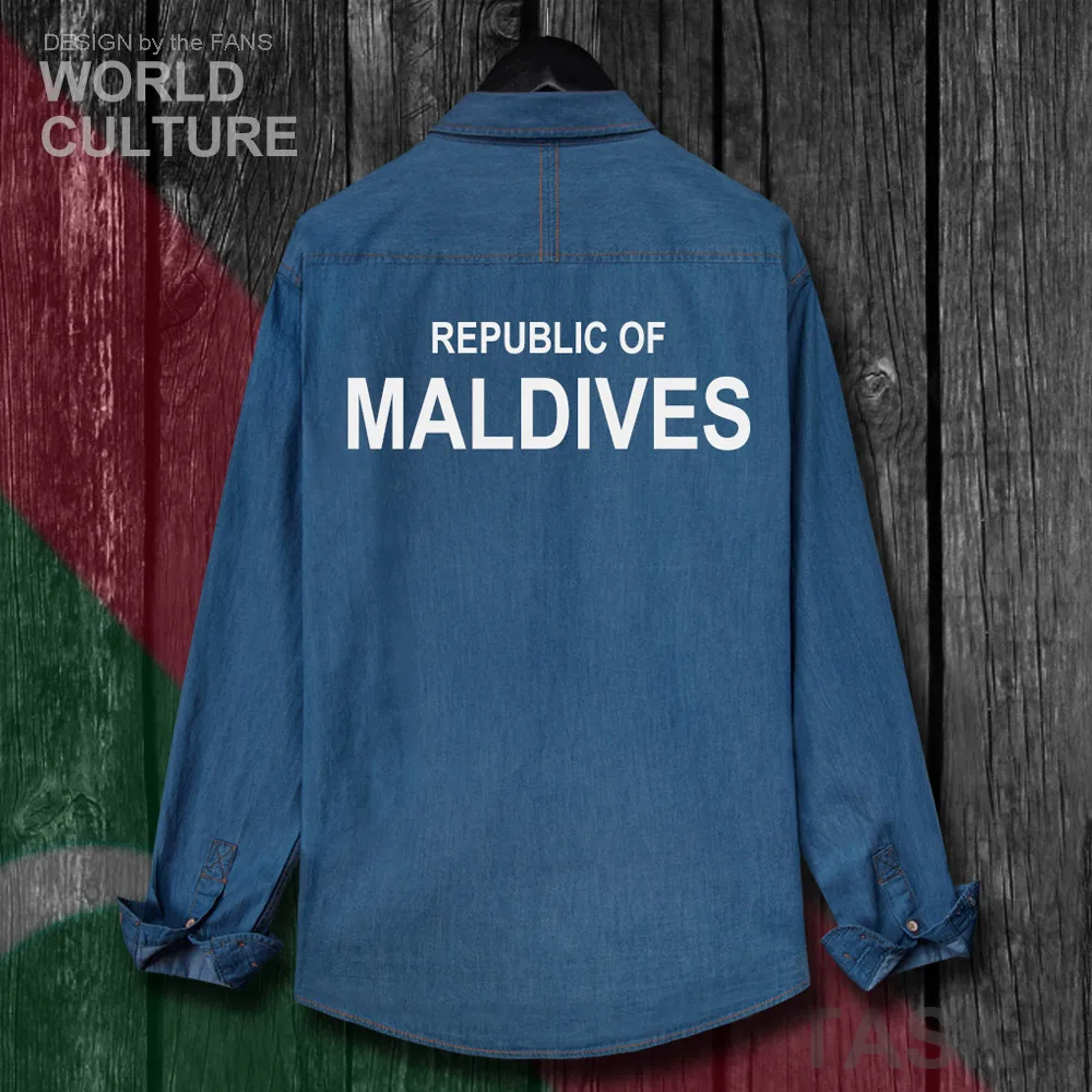 Maldives MDV Maldivian MV Мужская модная одежда осенняя хлопковая джинсовая рубашка с
