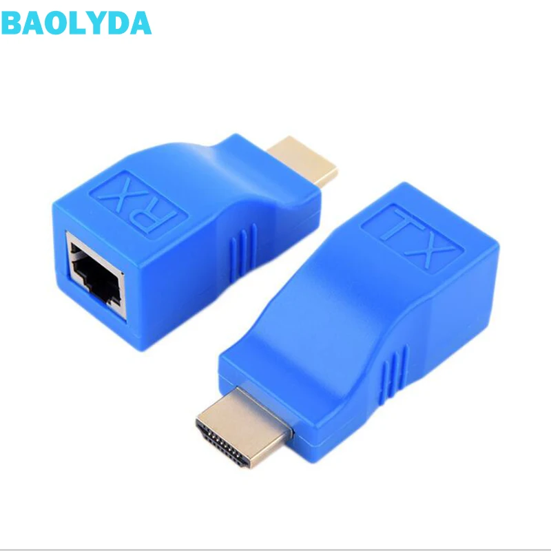 Baolyda HDMI удлинитель 30 м Сетевой передатчик и приемник адаптер V1.4 RJ45 CAT5E CAT6 Ethernet LAN